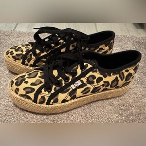 Diva Leopard Print Sneakers with Black Accents